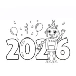 coloriage 2026 et découpage à imprimer