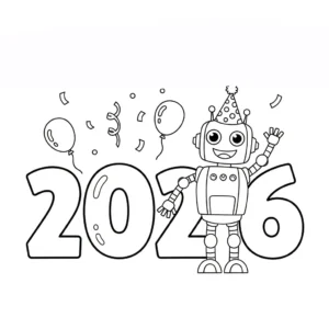 coloriage 2026 et découpage à imprimer