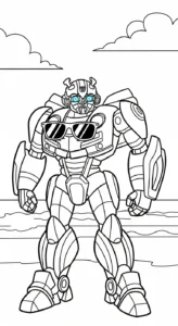 coloriage Bumblebee a imprimer pour enfant de 4 ans
