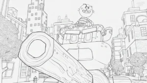 coloriage Dog Man à imprimer pour enfant de 2 ans