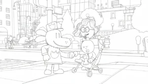 coloriage Dog Man à imprimer pour enfant de 2 ans