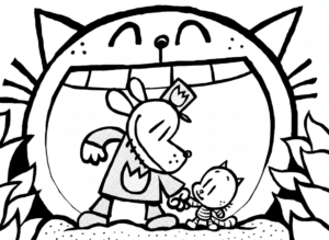 coloriage Dog Man à imprimer pour enfant de 7 ans