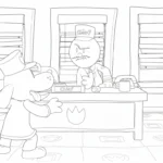 image de coloriage Dog Man pour enfant