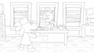 image de coloriage Dog Man pour enfant