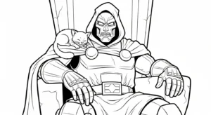 coloriage Dr Doom a colorier en ligne gratuitement