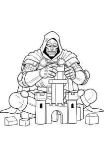 coloriage Dr Doom pour bebe a imprimer