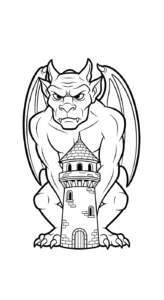 imprimer coloriage Gargouille pour enfant