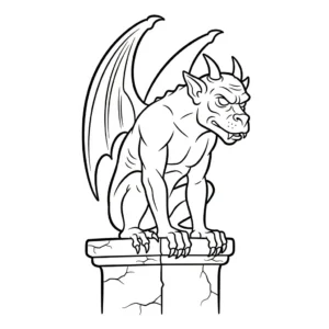 coloriage Gargouille et decoupage
