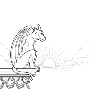 coloriage Gargouille et apprentissage