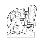 coloriage Gargouille et decoupage a imprimer gratuit
