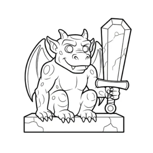 coloriage Gargouille et decoupage a imprimer gratuit