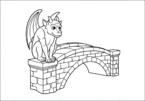 coloriage Gargouille et découpage à imprimer