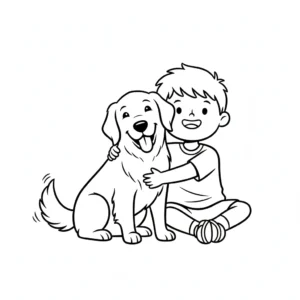 coloriage Golden Retriever à imprimer gratuitement