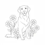 coloriage Golden Retriever à imprimer pdf gratuit