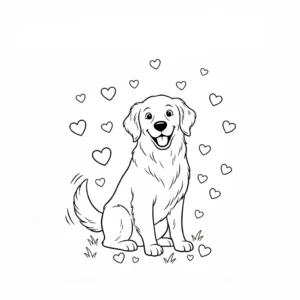 coloriage Golden Retriever pour enfant