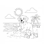 coloriage Golden Retriever pour enfants à imprimer