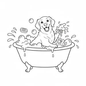 coloriage Golden Retriever à imprimer a4