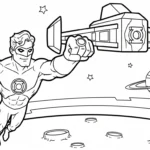 coloriage Green Lantern pour enfant à imprimer