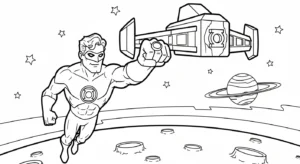 coloriage Green Lantern pour enfant à imprimer