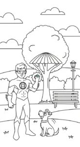 coloriage Green Lantern et decoupage