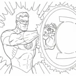 coloriage Green Lantern et découpage à imprimer