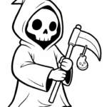 coloriage Grim Reaper à imprimer pour enfant de 4 ans