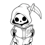 coloriage Grim Reaper et découpage à imprimer