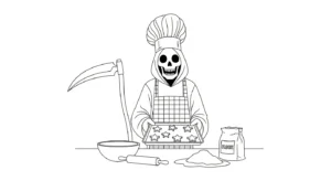 coloriage Grim Reaper pour enfant de 8 ans