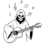 coloriage Grim Reaper gratuit à imprimer