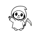 coloriage Grim Reaper a imprimer pour enfant de 4 ans