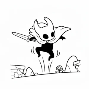 coloriage Hollow Knight à imprimer pour enfant de 2 ans