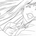 coloriage Kakegurui à imprimer pour enfant de 7 ans