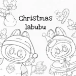 coloriage Labubu Noel à imprimer pdf