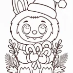 coloriage Labubu Noel à imprimer gratuitement