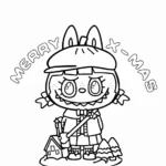 coloriage Labubu Noel a colorier en ligne
