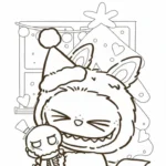 coloriage Labubu Noel a colorier en ligne gratuitement