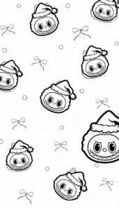 coloriage Labubu Noel pour enfant de 8 ans