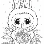 coloriage Labubu Noel a telecharger