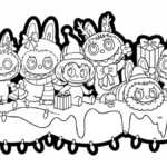 coloriage Labubu Noel a telecharger
