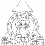 coloriage Labubu Noel educatif pour enfant