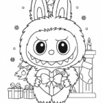 coloriage Labubu Noel pour enfant gratuit