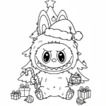 coloriage Labubu Noel et dessin a imprimer