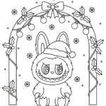 coloriage Labubu Noel à imprimer a4