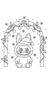 coloriage Labubu Noel à imprimer a4