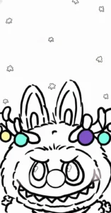 coloriage Labubu Noel pour enfants à imprimer