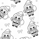 coloriage Labubu Noel gratuit à imprimer