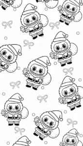 coloriage Labubu Noel gratuit à imprimer