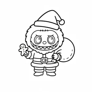coloriage Labubu Noel a imprimer