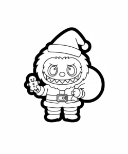 coloriage Labubu Noel pour enfant de 10 ans