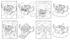 imprimer coloriage Lucky Box Brainrot pour enfant